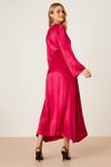 Dorothy Perkins Premium Pink Satin Tie Front Midi Dress thumbnail 3