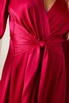 Dorothy Perkins Premium Pink Satin Tie Front Midi Dress thumbnail 5