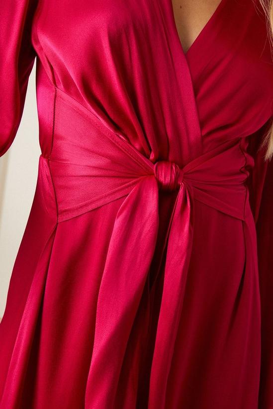 Dorothy Perkins Premium Pink Satin Tie Front Midi Dress 5