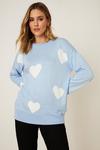 Dorothy Perkins All Over Heart Knitted Jumper thumbnail 1