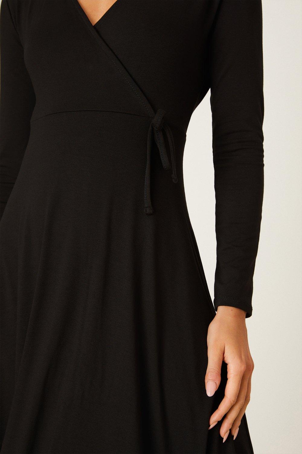 Black wrap dress petite sale