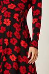 Dorothy Perkins Petite Large Floral Long Sleeve Wrap Midi Dress thumbnail 5