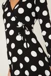 Dorothy Perkins Petite Spot Long Sleeve Wrap Midi Dress thumbnail 4