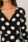 Dorothy Perkins Petite Spot Long Sleeve Wrap Midi Dress thumbnail 5
