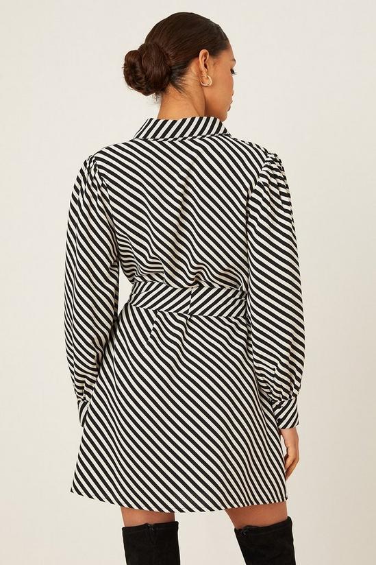 Dorothy Perkins Petite Mono Stripe Mini Shirt Dress 3
