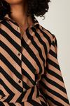 Dorothy Perkins Camel Stripe Belted Mini Shirt Dress thumbnail 4
