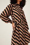 Dorothy Perkins Camel Stripe Belted Mini Shirt Dress thumbnail 5