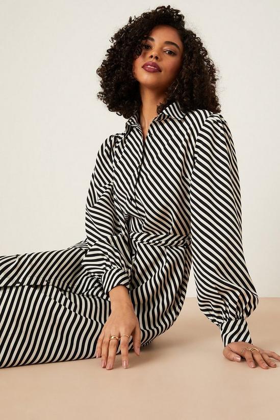 Dorothy Perkins Mono Stripe Print Midi Shirt Dress 1