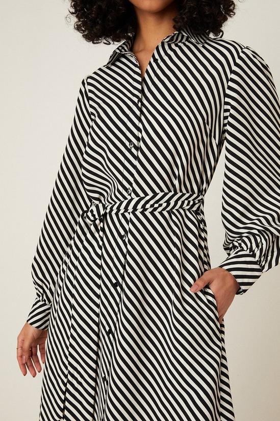 Dorothy Perkins Mono Stripe Print Midi Shirt Dress 4