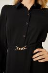 Dorothy Perkins Black Chain Belt Mini Shirt Dress thumbnail 4