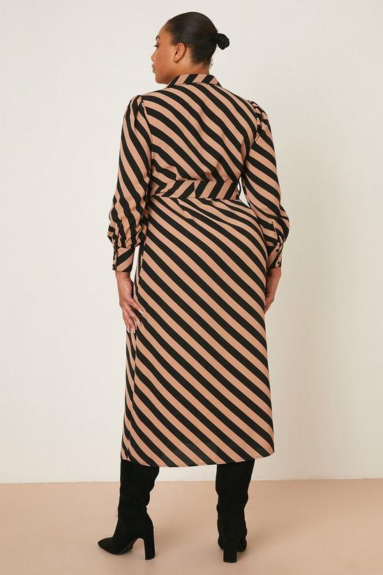 Dorothy Perkins Curve Camel Stripe Shirt Dress 3
