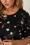 Dorothy Perkins Curve Lilac Floral Tie Sleeve Midi Dress thumbnail 4