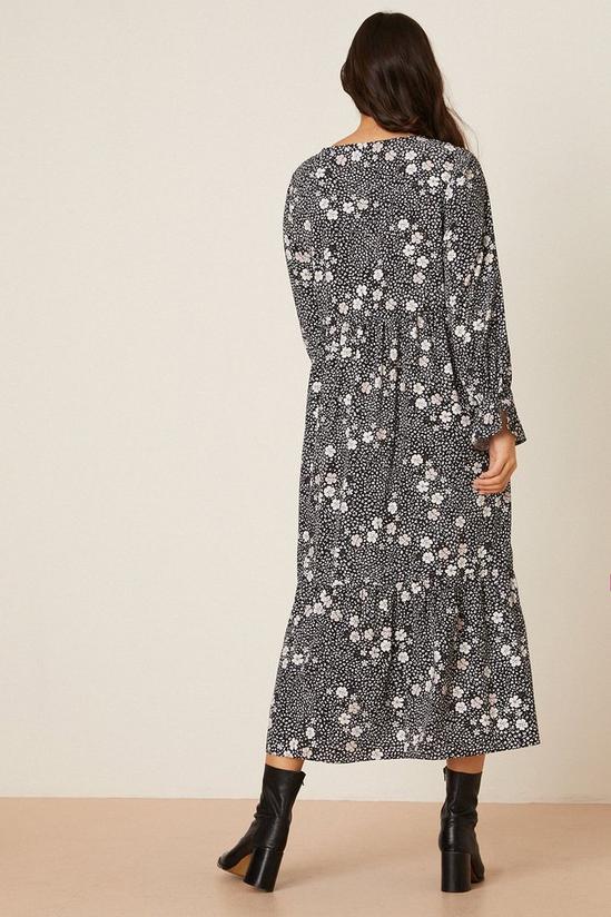 Dorothy Perkins Curve Floral Long Sleeve Tiered Midi Dress 3