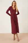 Dorothy Perkins Berry Tie Front Soft Touch Midi Dress thumbnail 1
