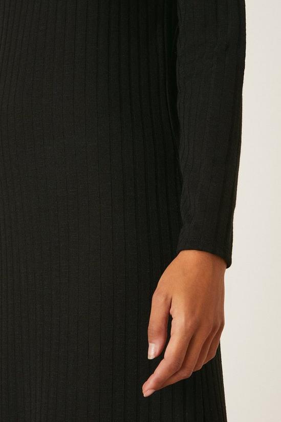 Dorothy Perkins Ribbed Soft Touch Long Sleeve Midi Dress 5