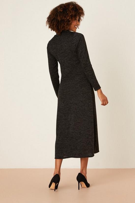 Dorothy Perkins Roll Neck  Charcoal Soft Touch Midi Dress 3