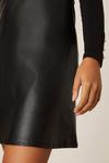 Dorothy Perkins Black Faux Leather Pinafore Dress thumbnail 5