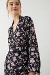 Dorothy Perkins Tie Neck Floral Ruched Midi Dress thumbnail 2