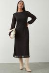 Dorothy Perkins Mesh Black Long Sleeve Midi Dress thumbnail 2