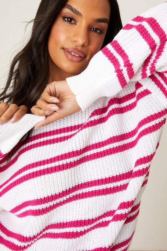 Dorothy Perkins Hot Pink Stripe Knitted Jumper 1