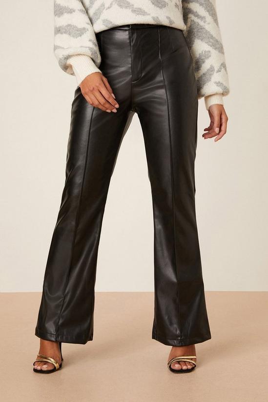 Dorothy Perkins Petite Faux Leather Flare Trouser 1