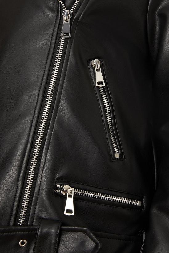 Dorothy Perkins Oversized Faux Leather Biker Jacket 5