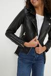 Dorothy Perkins Faux Leather Belted Biker Jacket thumbnail 3
