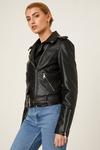 Dorothy Perkins Faux Leather Belted Biker Jacket thumbnail 6