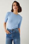 Dorothy Perkins Tall Button Shoulder Half Sleeve Knitted Top thumbnail 1
