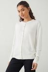 Dorothy Perkins Petite Button Through Crew Neck Knitted Cardigan thumbnail 1