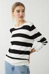 Dorothy Perkins Stripe Button Cuff Knitted Jumper thumbnail 1