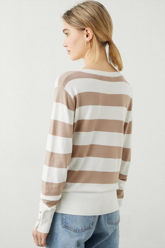Dorothy Perkins Stripe Button Cuff Knitted Jumper 3