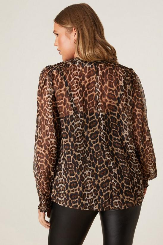 Dorothy Perkins Curve Leopard Chiffon Long Sleeve Blouse 3