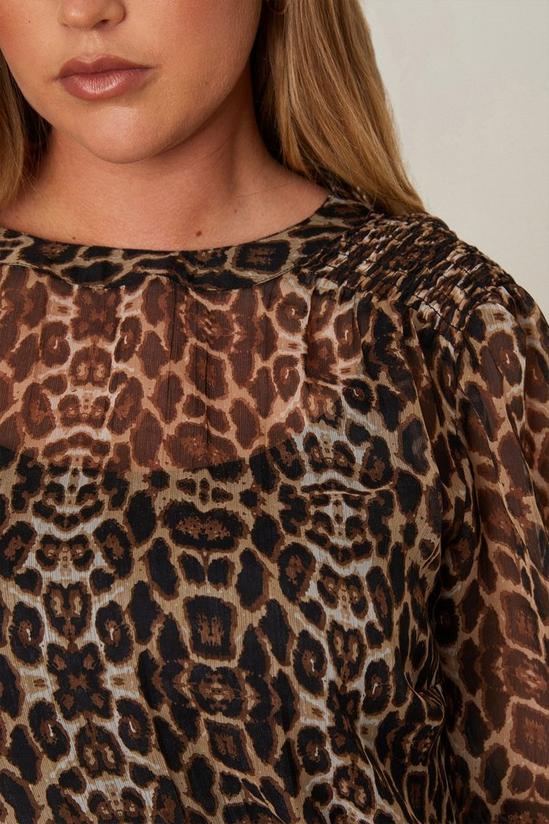 Dorothy Perkins Curve Leopard Chiffon Long Sleeve Blouse 4