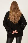 Dorothy Perkins Curve Pink Embroidered Spot Jumper thumbnail 3