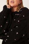 Dorothy Perkins Curve Pink Embroidered Spot Jumper thumbnail 4