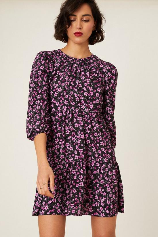 Dorothy Perkins Sandy Floral Print Long Sleeve Smock Mini Dress 1