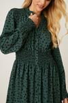 Dorothy Perkins Green Animal Shirred Waist Midi Dress thumbnail 4