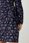Dorothy Perkins Petite Blue Ditsy Print Long Sleeve Wrap Mini Dress thumbnail 4