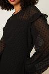 Dorothy Perkins Black Textured Spot Long Sleeve  Mini Dress thumbnail 4