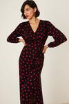 Dorothy Perkins Pink Spot Print Long Sleeve Wrap Midi Dress thumbnail 5