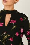 Dorothy Perkins Pink Floral Print Long Sleeve Key Hole Midi Dress thumbnail 4