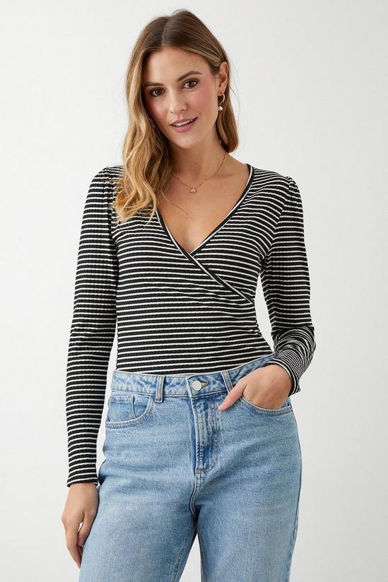 Dorothy Perkins Striped Wrap Top 1