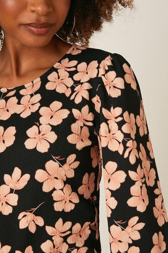 Dorothy Perkins Floral Shirred Cuff Long Sleeve Top 4