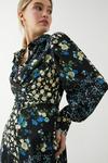 Dorothy Perkins Blue Patchwork Floral Tie Front Mini Shirt Dress thumbnail 4
