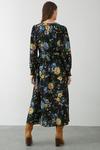 Dorothy Perkins Black Floral Shirred Cuff Midi Dress thumbnail 3