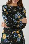 Dorothy Perkins Black Floral Shirred Cuff Midi Dress thumbnail 4