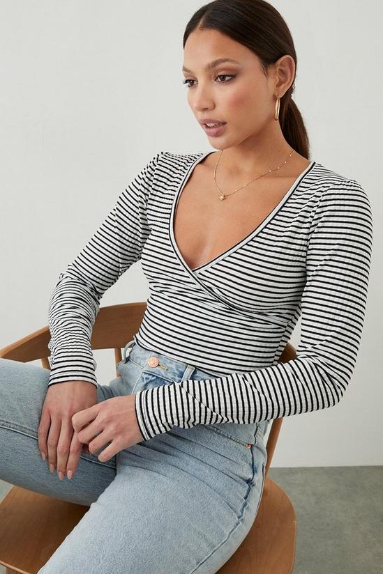 Dorothy Perkins Tall Striped Wrap Top 1