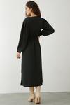 Dorothy Perkins Tall Black Shirred Waist Midi Dress thumbnail 3