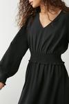 Dorothy Perkins Tall Black Shirred Waist Midi Dress thumbnail 4
